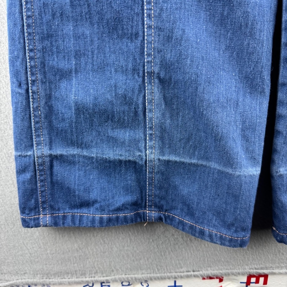 Vintage 70s Bell Bottom Jeans Womens 7/8 Fits 24x33 Blue Denim Flare - Picture 3 of 16